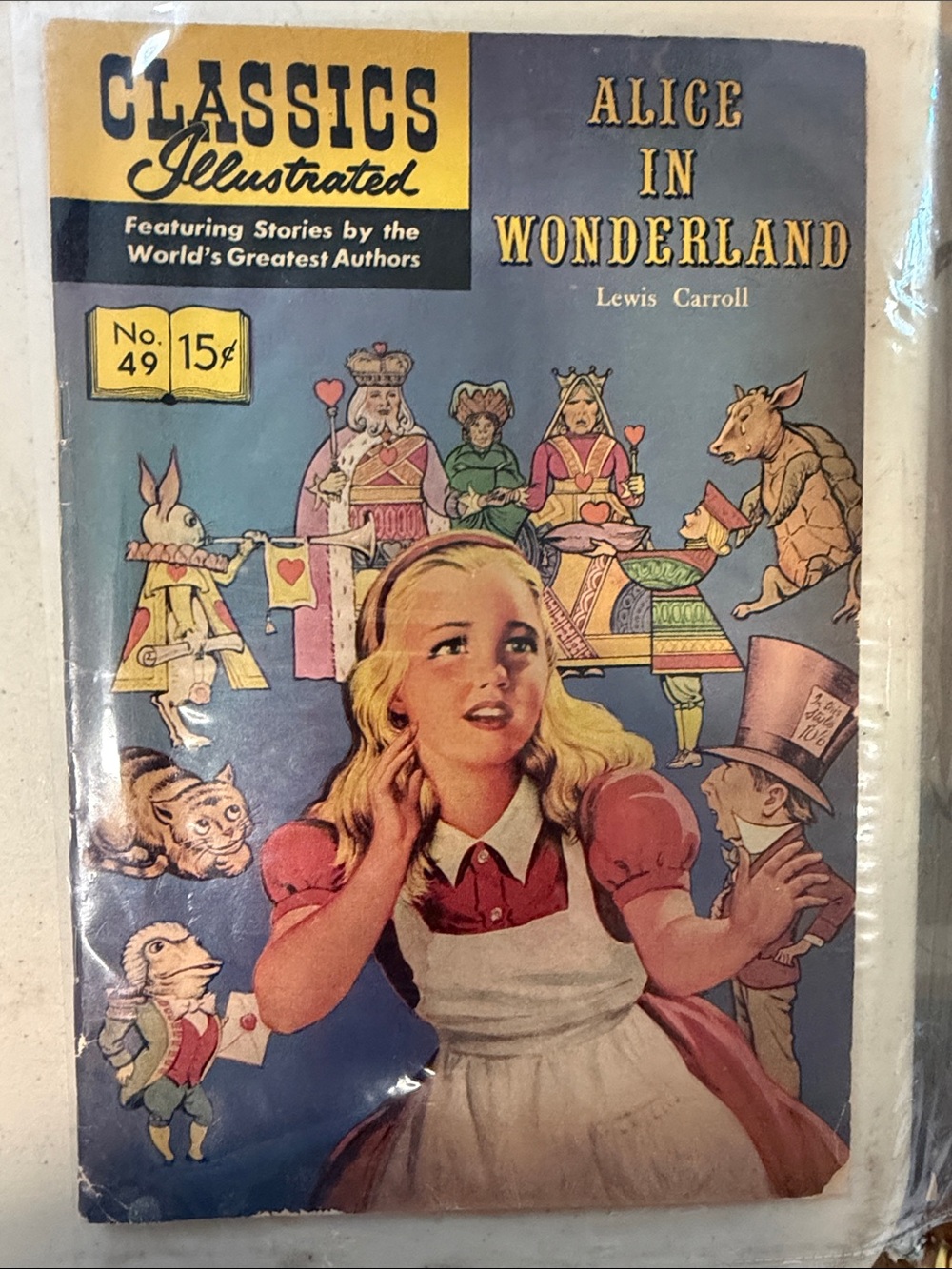 Classics Illustrated Alice in Wonderland Vintage Comic - Blue & Yellow Cover